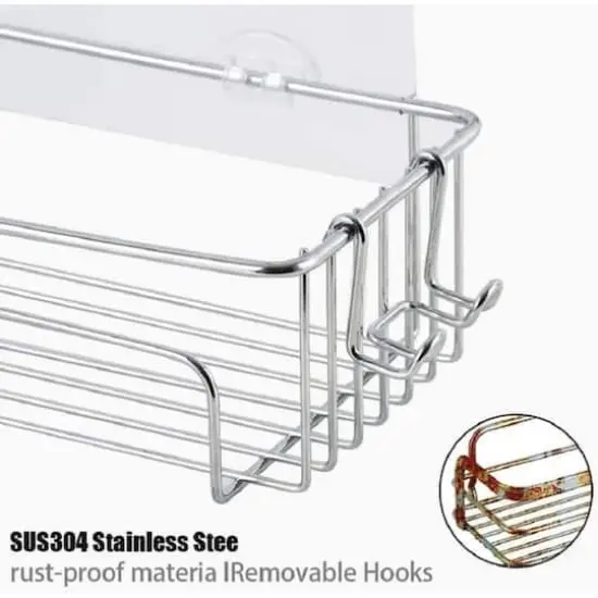 NEX&trade; Silver Shower Caddy Hanging Basket Shelf Set {5}