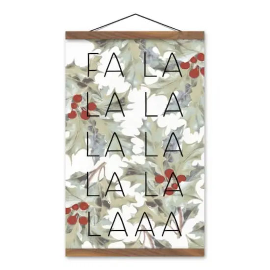 Fa La La La 12x18 Teak Hanging Canvas {1}