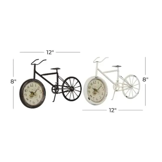 12" Metal Country Cottage Bicycle Clock Set {8}