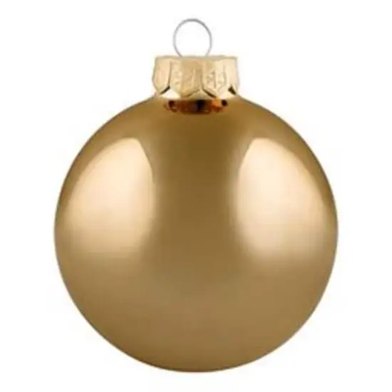 Whitehurst 2 Pack 6" Shiny Glass Ball Ornaments Antique Gold {1}