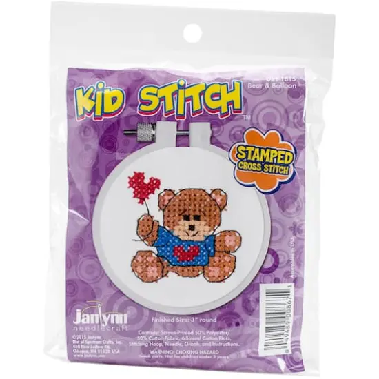 Janlynn&reg; Kid Stitch Bear & Balloon Stamped Cross Stitch Kit {3}