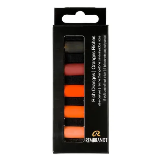 Rembrandt 5 Color Rich Oranges Half Stick Soft Pastel Set {1}