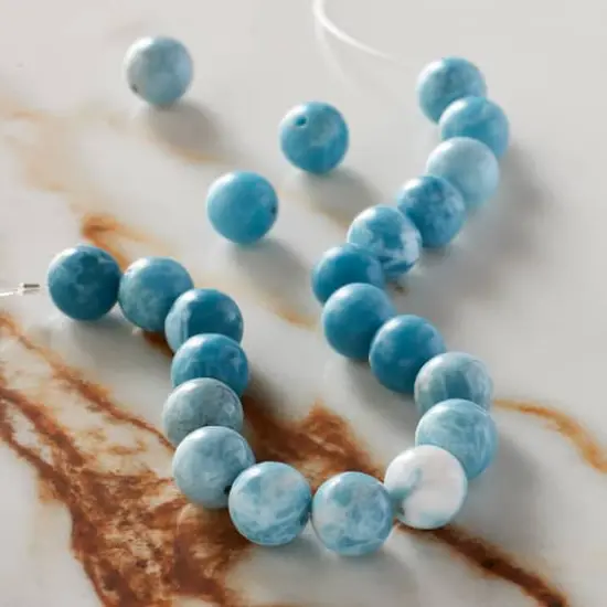 Reconstituted Larimar Round Beads, 7.5mm by Bead Landing&trade; {3}