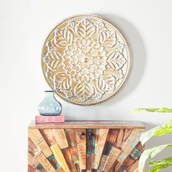 30" Gold Eclectic Ornamental Metal Wall D&eacute;cor {9}