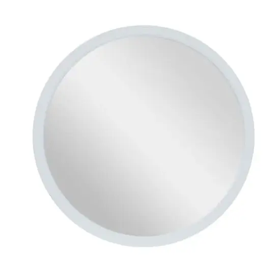 White Contemporary Wall Mirror, 30" x 2" x 30" {1}