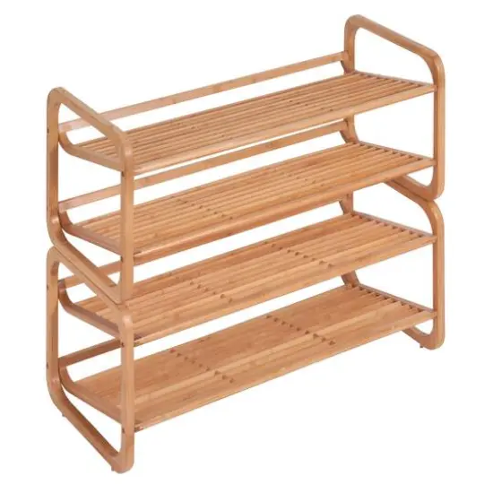 Honey Can Do 2 Tier Bamboo Shoe Rack {4}