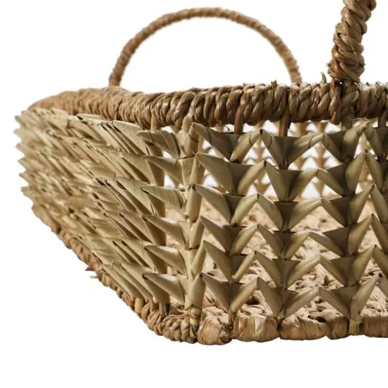 2.5ft. Natural Hand-Woven Buri Palm Tray with Handles {4}