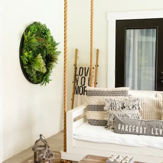 38" Framed Amazon Rainforest Artificial Living Wall Art Panel {9}