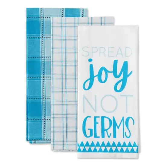 DII&reg; Blue Spread Joy Not Germs Dish Towels, 3ct. {1}
