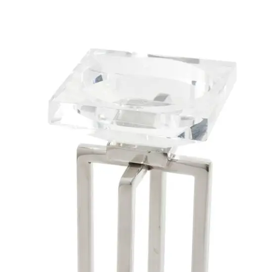 Silver Stainless Steel Glam Candle Holder Set {6}