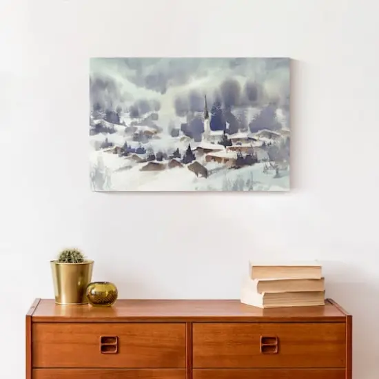 Winter Abstract Landscape Canvas Wall Art {4}