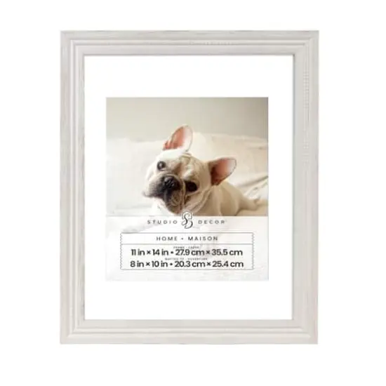 Home 8" x 10" Whitewash Grooved Wood Frame with Mat by Studio D&eacute;cor&reg; {1}