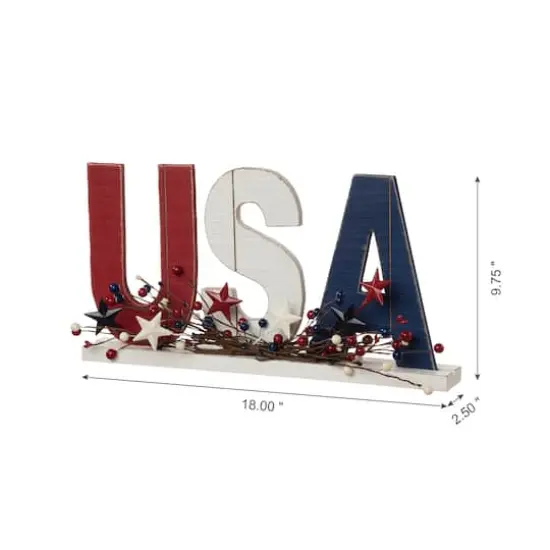 Glitzhome&reg; 18" U.S.A. Wooden Table Decoration {9}