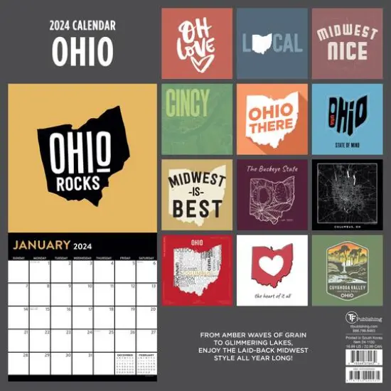 TF Publishing 2024 Home: Ohio Wall Calendar {3}