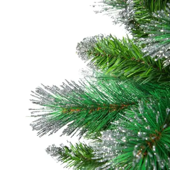 6ft. Unlit Two-Tone Spruce Pine Glitter Tip Medium Artificial Christmas Tree {7}