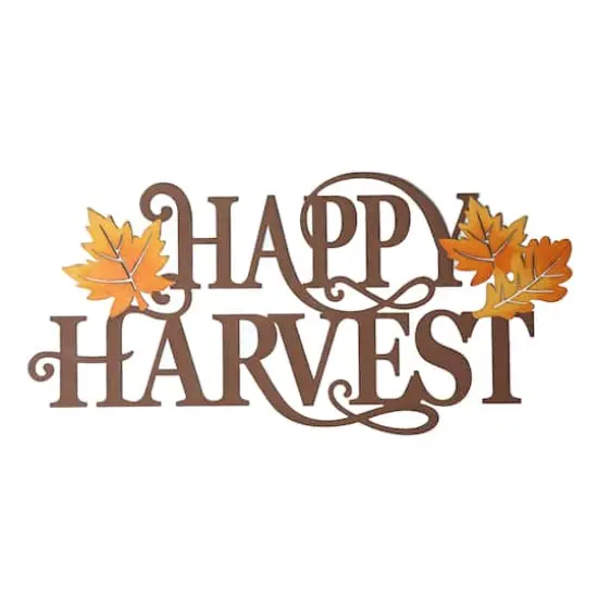 Glitzhome&reg; 24" Metal "HAPPY HARVEST" Wall D&eacute;cor {1}