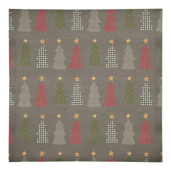 Gray Tree Pattern Cotton Twill Napkin {1}