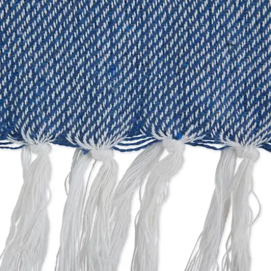 DII&reg; French Blue & White Thin Stripe Throw {4}