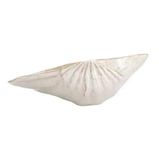 Hello Honey&reg; 8" White Reactive Crackle Glaze Stoneware Shell Plates, 4ct. {6}