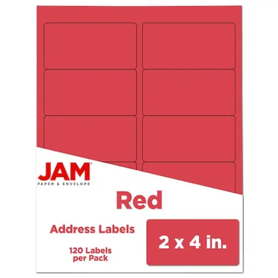 JAM Paper Standard Address Labels, 120ct. Red {1}