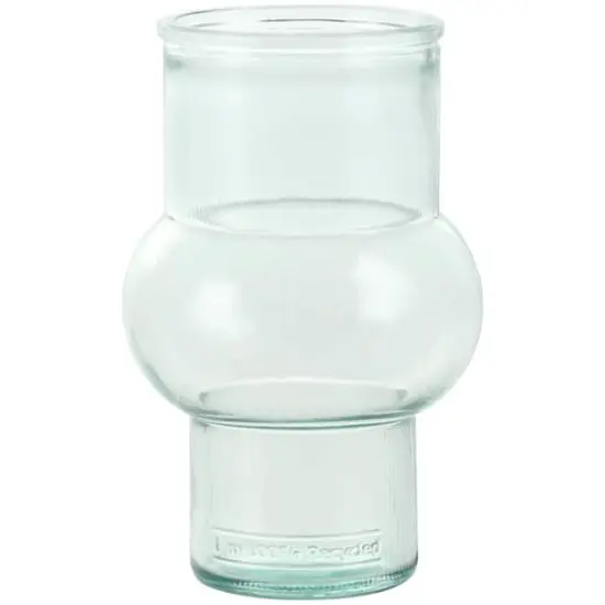 Clear Small Bubble Ribbed Recycled Glass Vase Set {4}