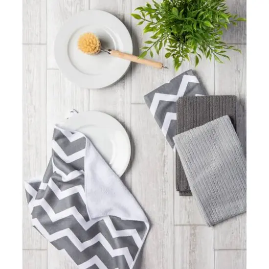 Gray Chevron Microfiber Dishtowel, 4ct. {6}
