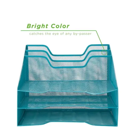 Mind Reader 5-Compartment Desk Organizer Turquoise {8}