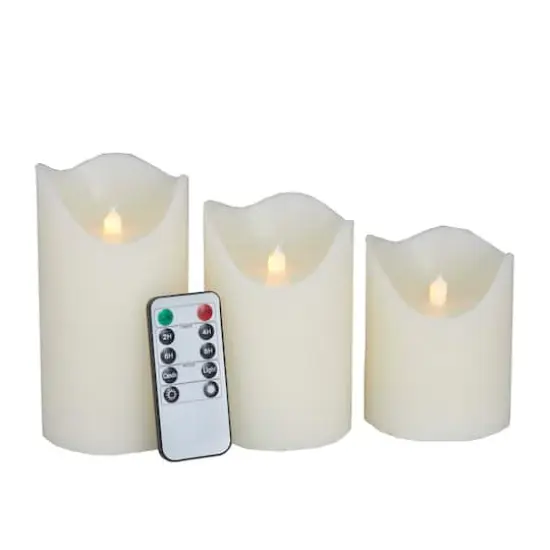 White Traditional Flameless Candle Set {1}