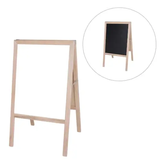 Crestline Natural White Dry-Erase & Black Chalkboard Marquee Easel, 42" x 24" {1}
