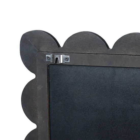 Glitzhome&reg; 42.5" Modern Black Wood Frame Wavy Rectangle Wall Mirror {7}