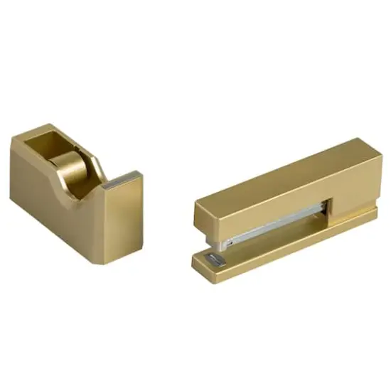 JAM Paper Stapler & Tape Dispenser Set Gold {5}
