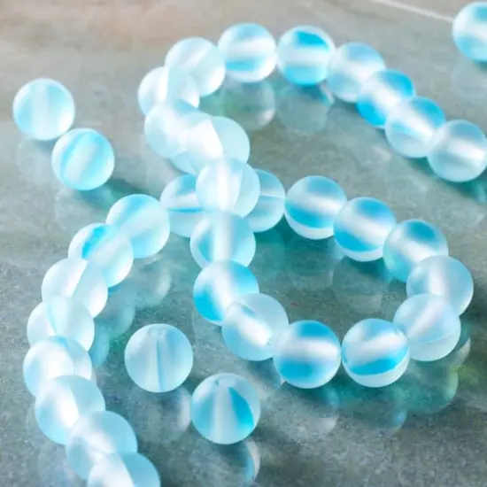 Matte Aqua Opal Glass Round Beads, 6mm by Bead Landing&trade; {3}