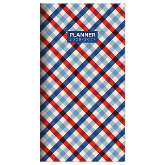 2026-2027 Patriotic Plaid Small Monthly Pocket Planner {1}
