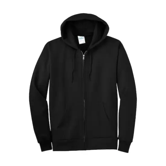 Port & Company&reg; Tall Essential Fleece Full-Zip Hooded Sweatshirt Jet Black {1}