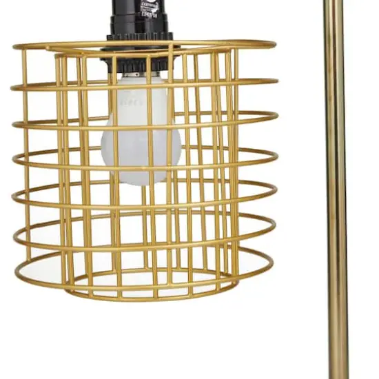 Gold Metal Industrial Table Lamp, 9" x 13" x 20" {5}