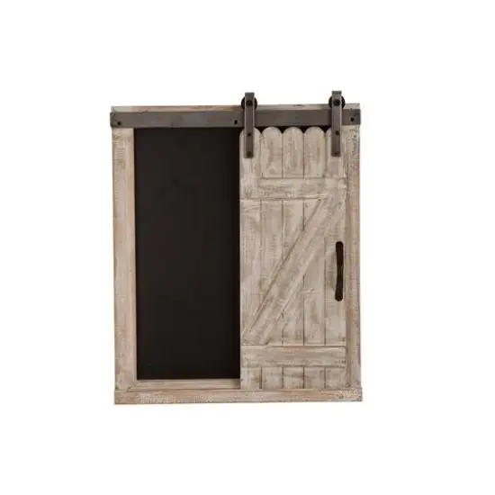 Glitzhome&reg; 19.75" Farmhouse Wooden Chalkboard Barn Door {8}