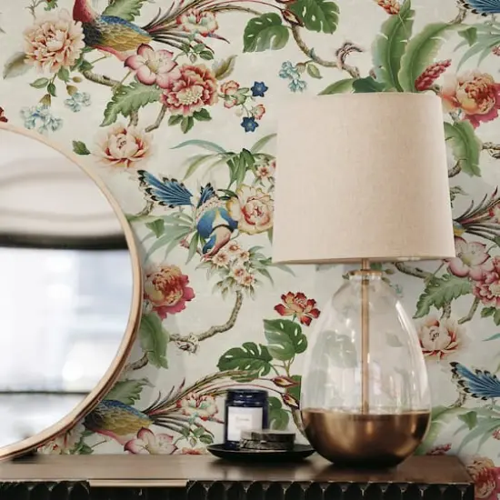 Surface Style Passerine Pavilion Peel & Stick Wallpaper Gardenia {5}