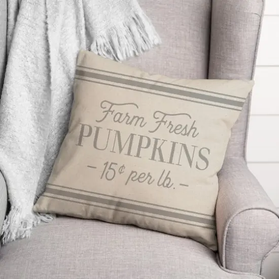 Off-White Farm Fresh Pumpkins Throw Pillow {3}