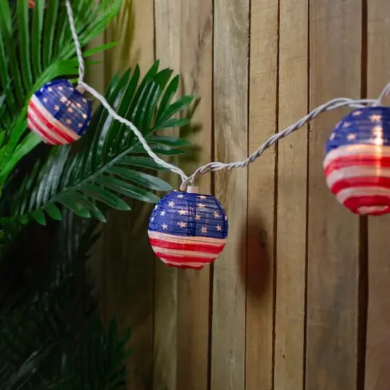 10ct. American Flag 4th of July Paper Lantern Lights {3}