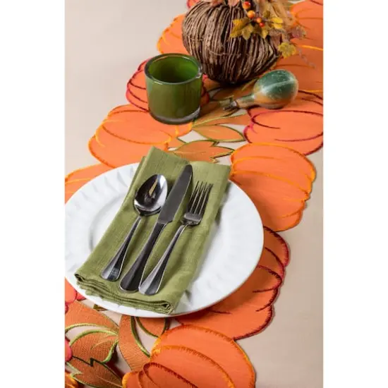 DII&reg; 108" Embroidered Pumpkins Table Runner {5}