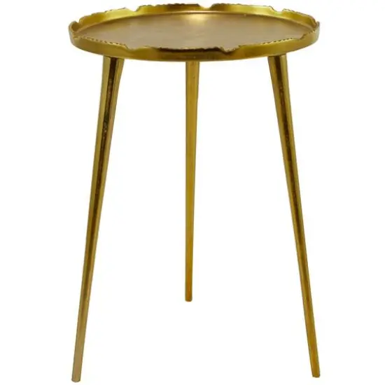 21" Aluminum Accent Table with Tray Top Gold {5}