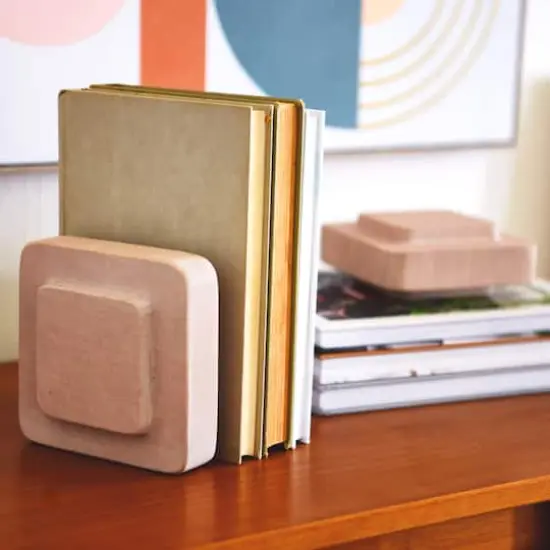 Hello Honey&reg; Blush Square Sandstone Bookends {4}