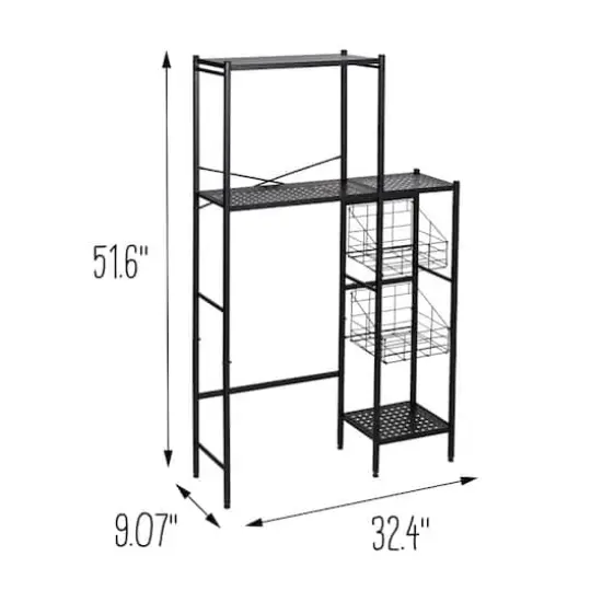 Honey Can Do Reversible Black Bathroom Storage Space Saver {9}
