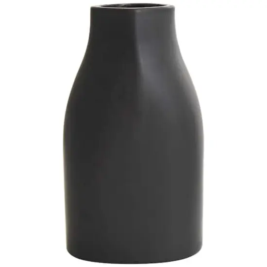 9" Black Ceramic Minimalistic Vase Set {5}
