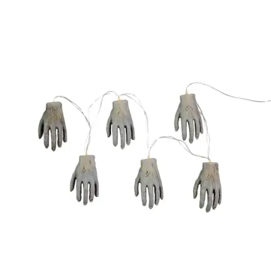6ct. Skeleton Hands Halloween Light Set {1}
