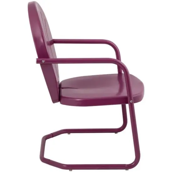 34" Outdoor Retro Tulip Armchair Purple {6}