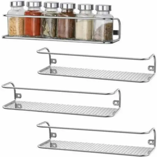 NEX&trade; Chrome Wall-Mount Spice Rack with Guard Rail, 4ct. {5}