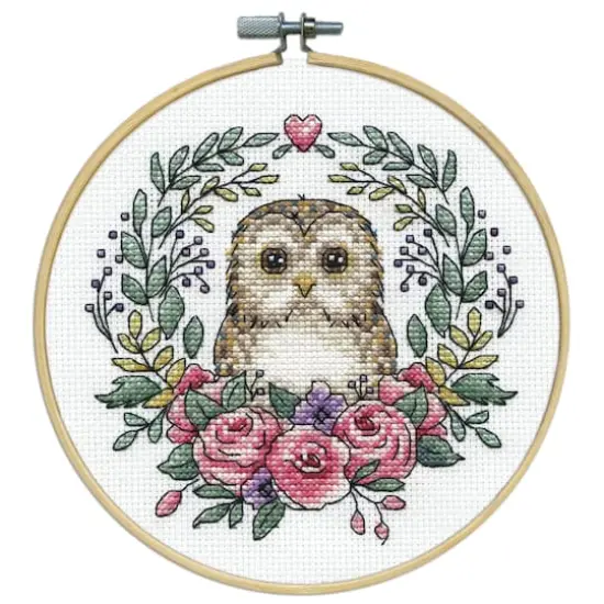 Design Works&trade; 8'' Round Owl Counted Cross Stitch Kit {4}