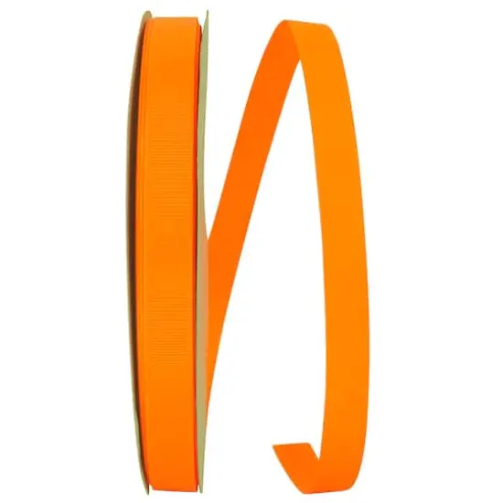 JAM Paper 5/8" x 100yd. Grosgrain Style Wired Ribbon Tangerine {1}