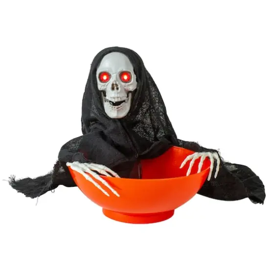 10.5" Animated Grim Reaper Halloween Candy Bowl {1}
